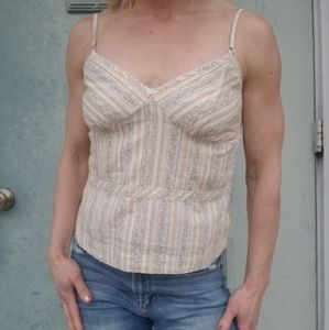 Cotton, striped, button tank/camisole